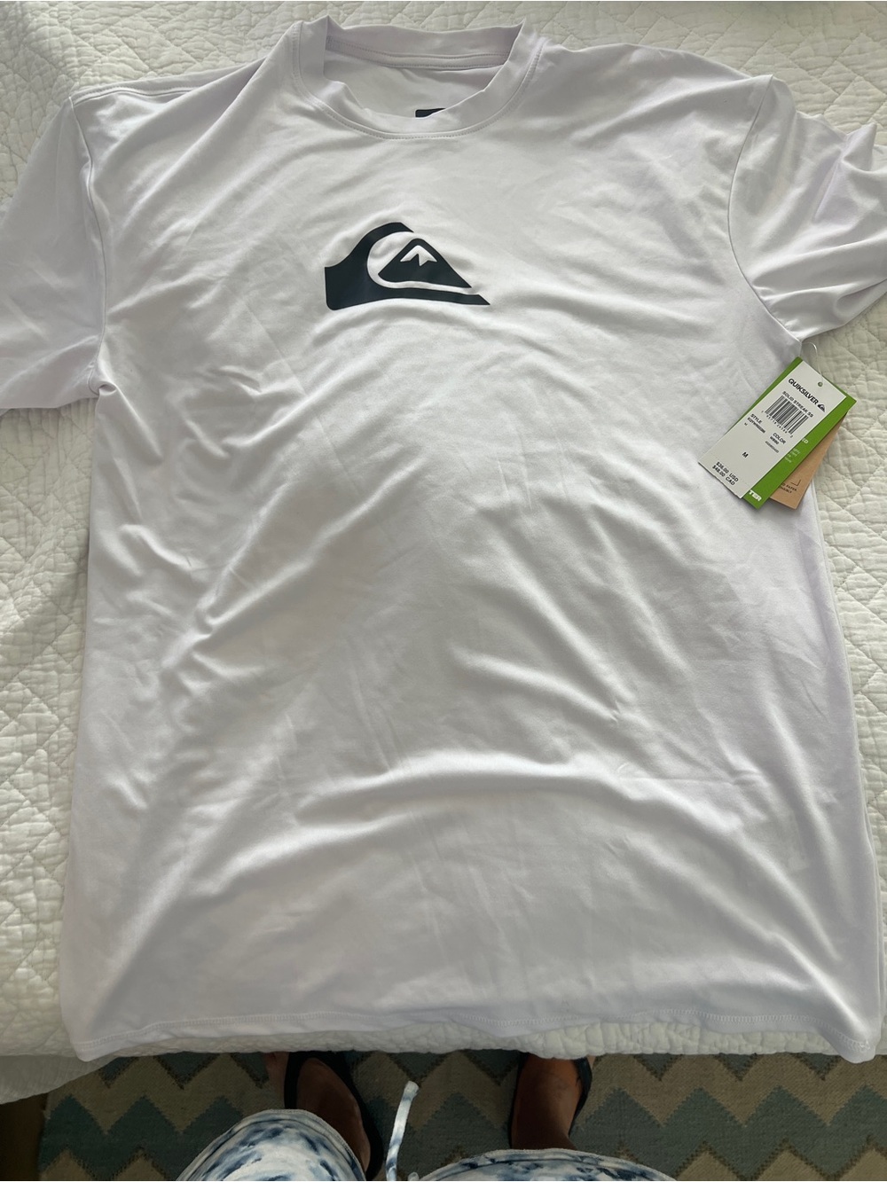 Quiksilver White Tee with Black Logo - Men's Short Sleeve
